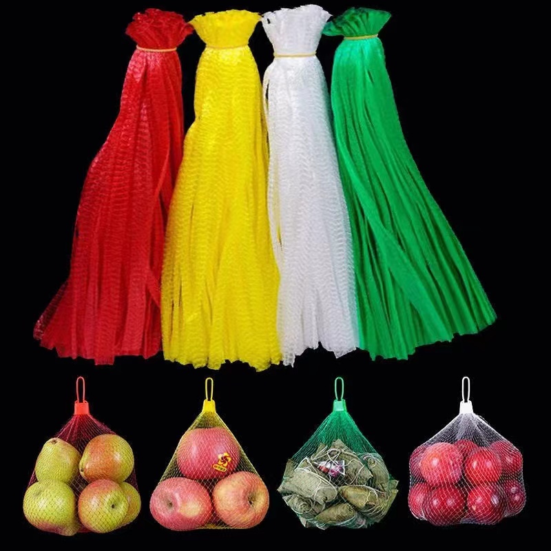 Beg bersih jejaring runcit berkualiti tinggi untuk sayur-sayuran dan buah-buahan mesh boleh guna semula beg hasil untuk sayur-sayuran buah-buahan